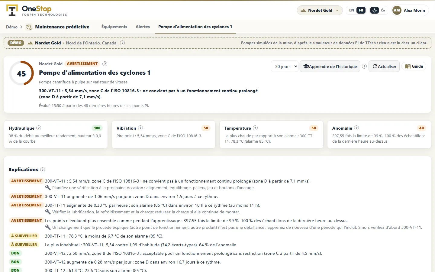La page d’une pompe : note de santé, les quatre vérifications et leurs explications